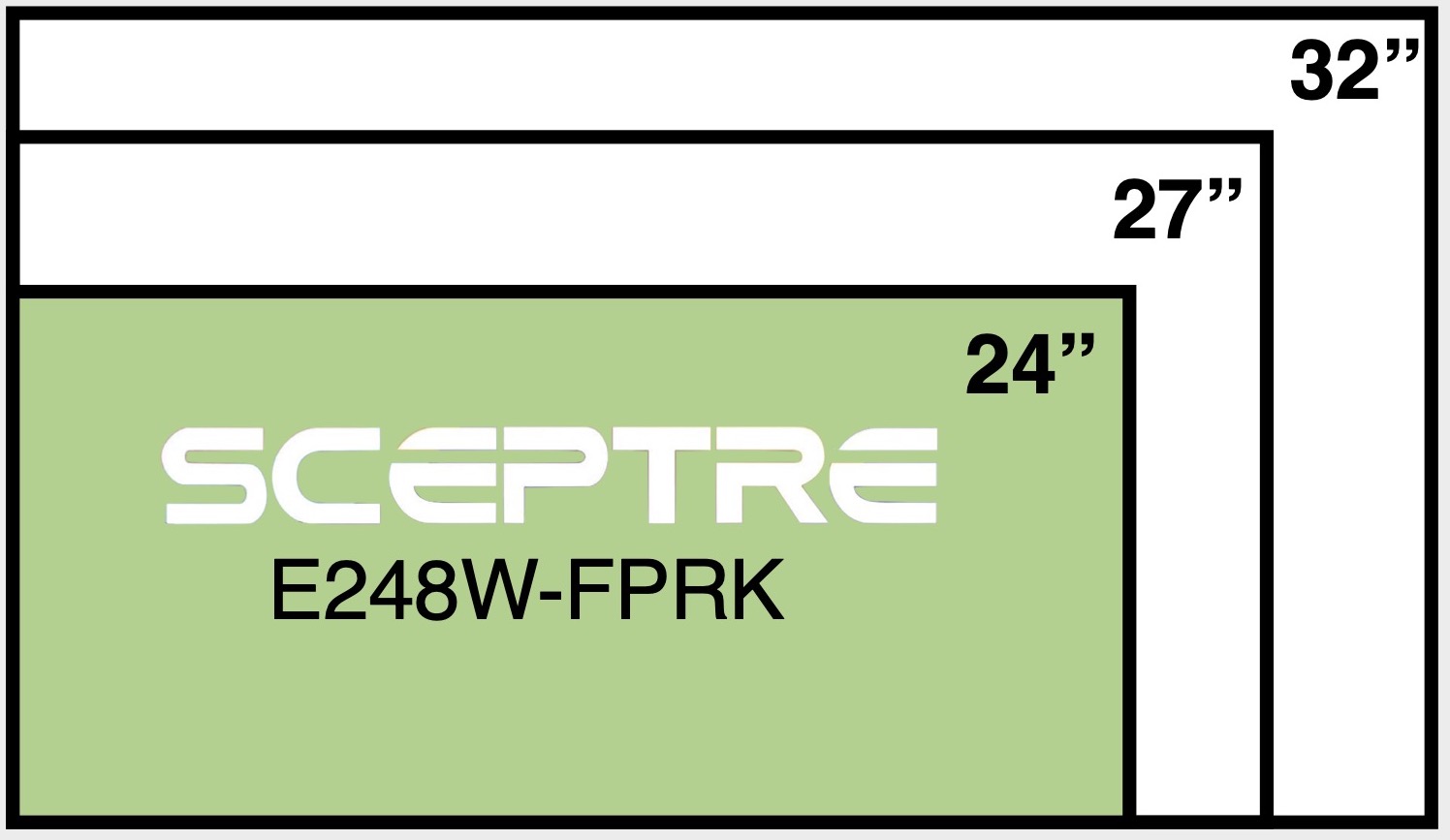 Sceptre 24" Inch Monitor E248W-FPRK Size Comparison